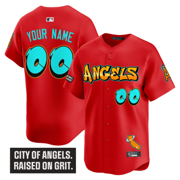 Los Angeles Angels 'Graffiti Halo Drop Edition' Vapor Premier Limited Custom Jersey - All Stitched - Image 3