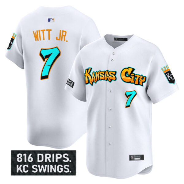 Men's Kansas City Royals 'Graffiti Crown Drop Edition' Vapor Premier Limited Jersey - All Stitched - Image 37