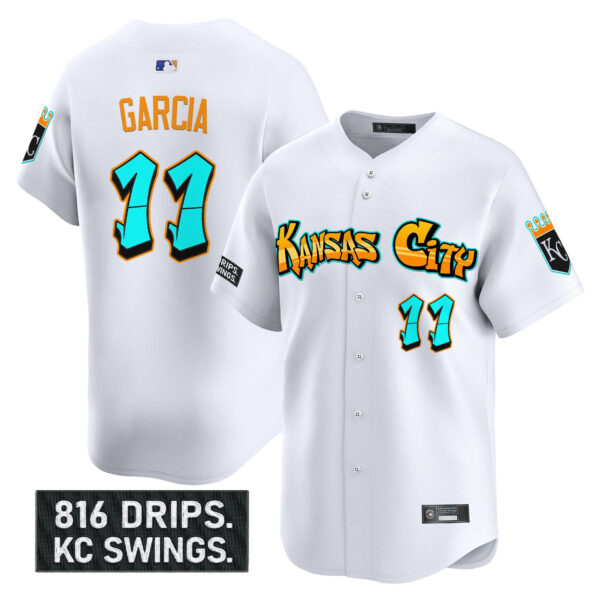 Men's Kansas City Royals 'Graffiti Crown Drop Edition' Vapor Premier Limited Jersey - All Stitched - Image 38