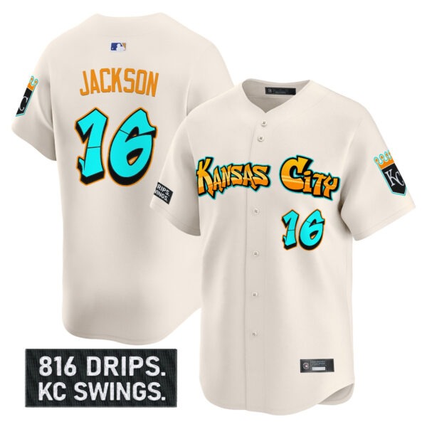 Men's Kansas City Royals 'Graffiti Crown Drop Edition' Vapor Premier Limited Jersey - All Stitched - Image 8