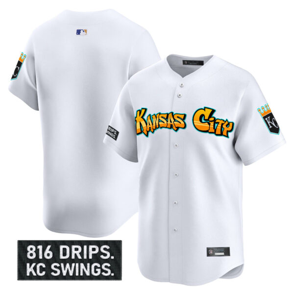 Men's Kansas City Royals 'Graffiti Crown Drop Edition' Vapor Premier Limited Jersey - All Stitched - Image 45