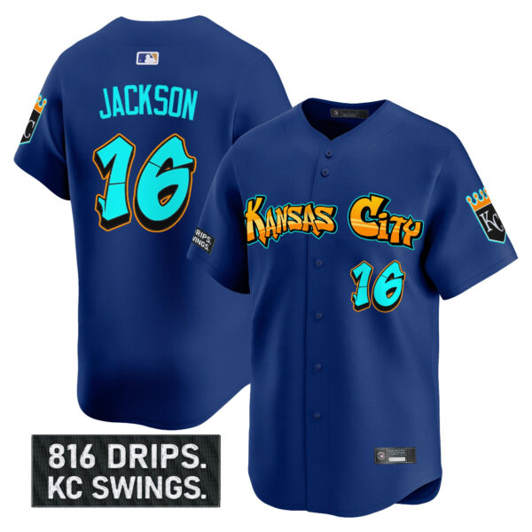 Men's Kansas City Royals 'Graffiti Crown Drop Edition' Vapor Premier Limited Jersey - All Stitched - Image 35