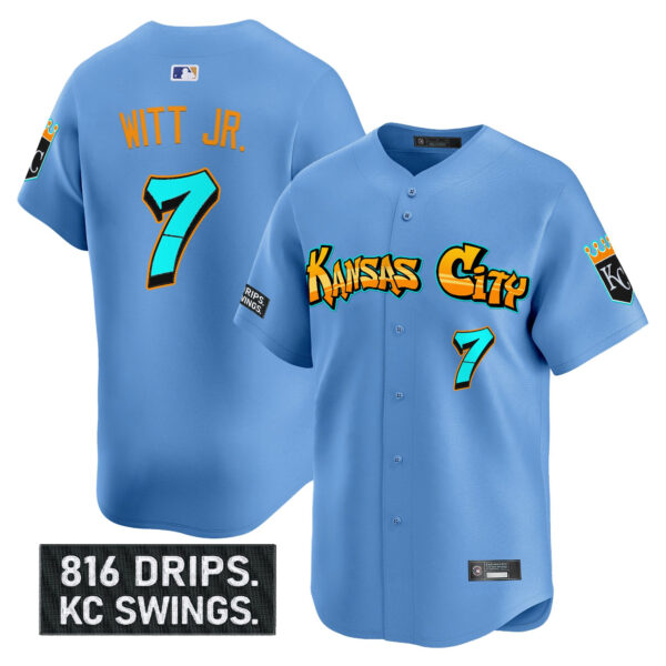 Men's Kansas City Royals 'Graffiti Crown Drop Edition' Vapor Premier Limited Jersey - All Stitched - Image 19