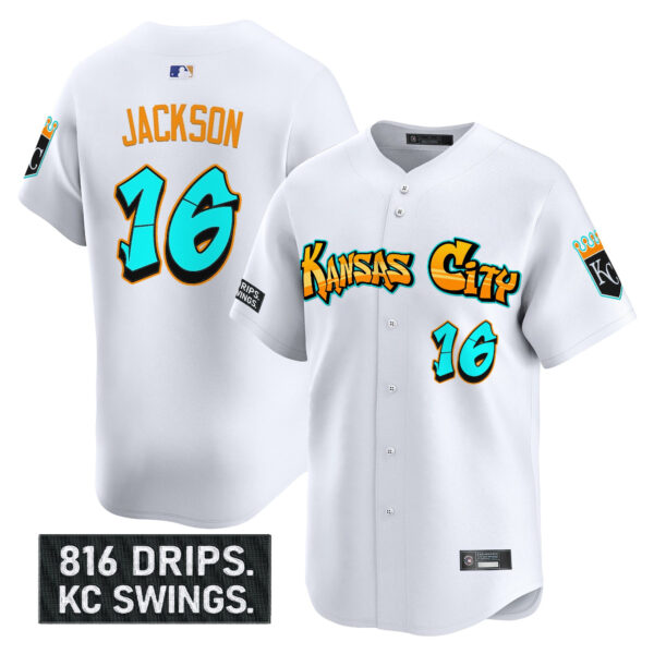 Men's Kansas City Royals 'Graffiti Crown Drop Edition' Vapor Premier Limited Jersey - All Stitched - Image 44