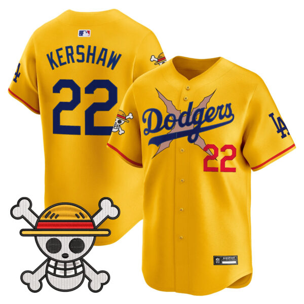 Men's Los Angeles Dodgers x One Piece 2025 Vapor Premier Limited Jersey - Stitched - Image 43