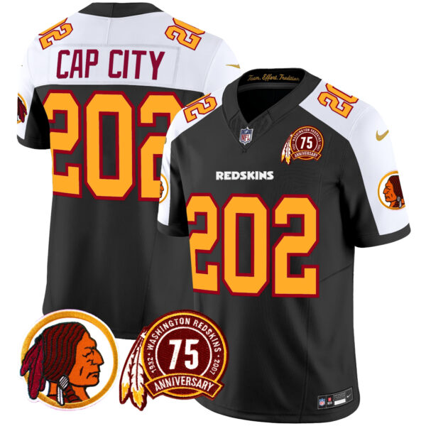 Men's Washington Redskins 75th Patch Throwback Vapor Limited Jersey - All Stitched - Image 38