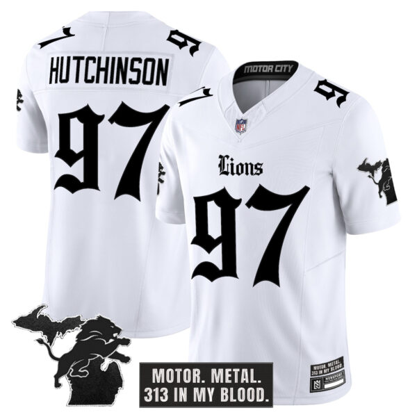 Men's Detroit Lions 'Gothic Motor Grit Edition' Vapor Limited Jersey - All Stitched - Image 11