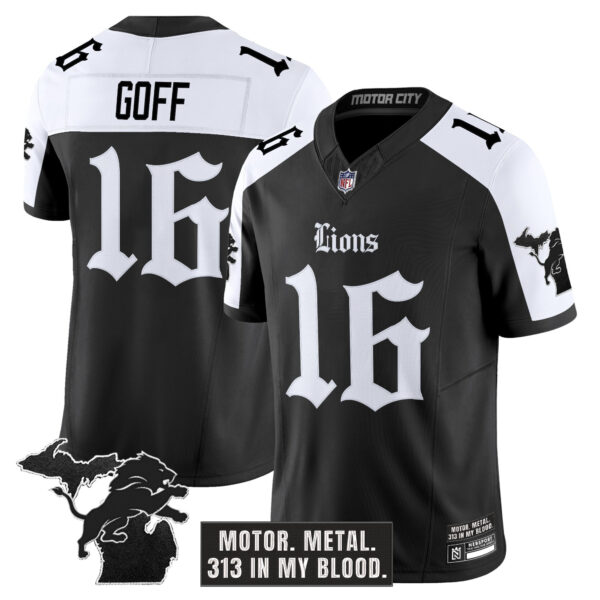 Men's Detroit Lions 'Gothic Motor Grit Edition' Vapor Limited Jersey - All Stitched - Image 17