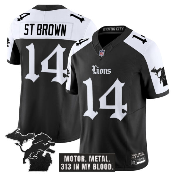 Men's Detroit Lions 'Gothic Motor Grit Edition' Vapor Limited Jersey - All Stitched - Image 20
