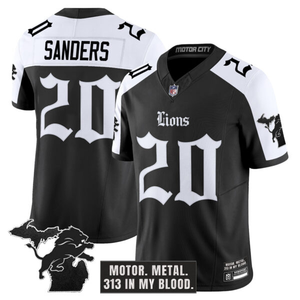 Men's Detroit Lions 'Gothic Motor Grit Edition' Vapor Limited Jersey - All Stitched - Image 22
