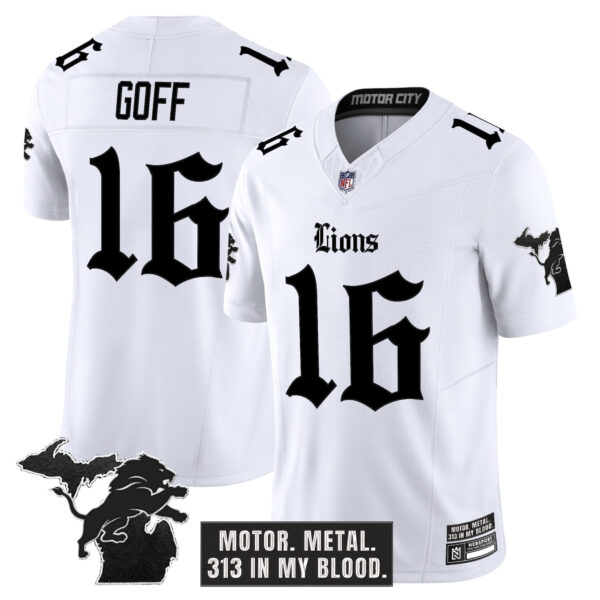Men's Detroit Lions 'Gothic Motor Grit Edition' Vapor Limited Jersey - All Stitched - Image 9