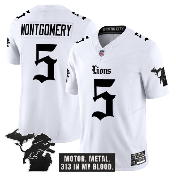Men's Detroit Lions 'Gothic Motor Grit Edition' Vapor Limited Jersey - All Stitched - Image 13