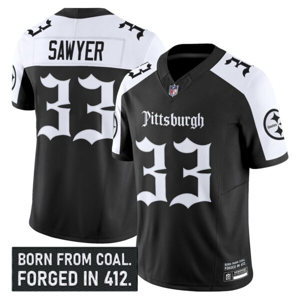 Men's Pittsburgh Steelers 'Gothic Steel City Edition' Vapor Limited Jersey - All Stitched - Image 23