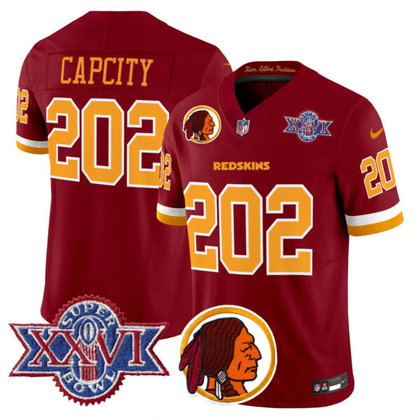 Men's Washington Redskins Throwback 1992 Super Bowl XXVI Patch Vapor Limited Jersey V2 - All Stitched - Image 12