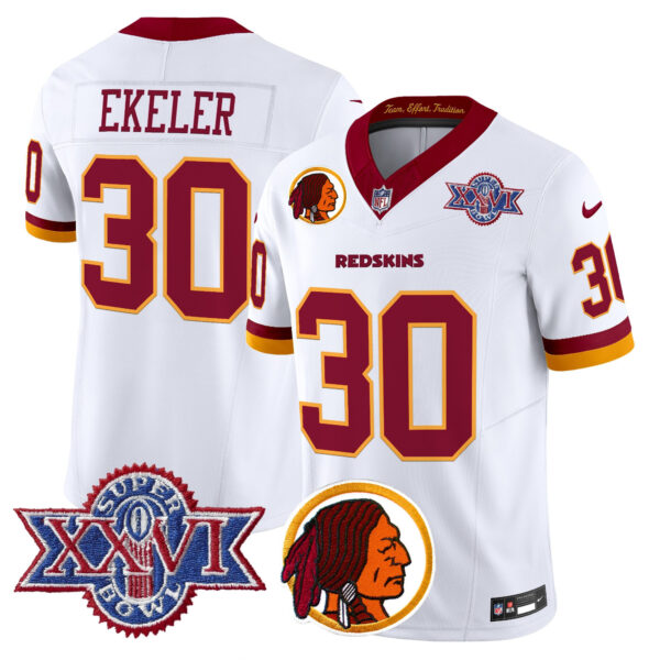 Men's Washington Redskins Throwback 1992 Super Bowl XXVI Patch Vapor Limited Jersey V2 - All Stitched - Image 5