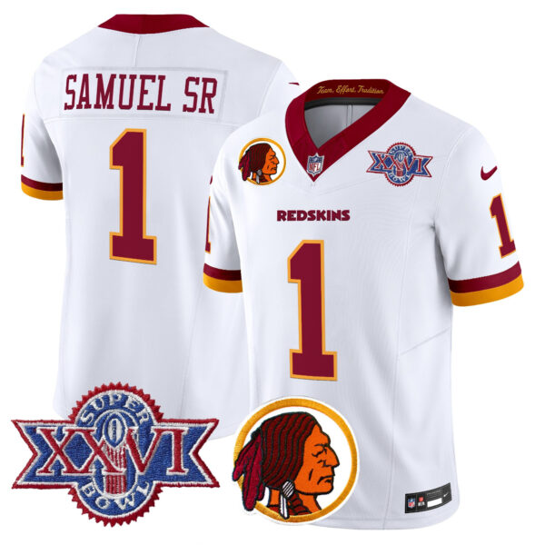 Men's Washington Redskins Throwback 1992 Super Bowl XXVI Patch Vapor Limited Jersey V2 - All Stitched - Image 11