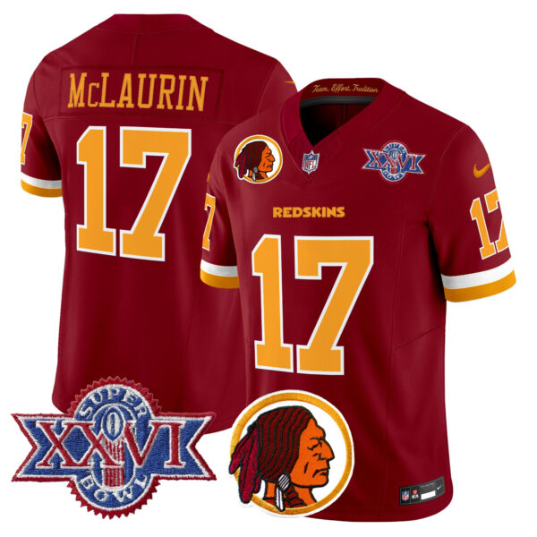 Men's Washington Redskins Throwback 1992 Super Bowl XXVI Patch Vapor Limited Jersey V2 - All Stitched - Image 16