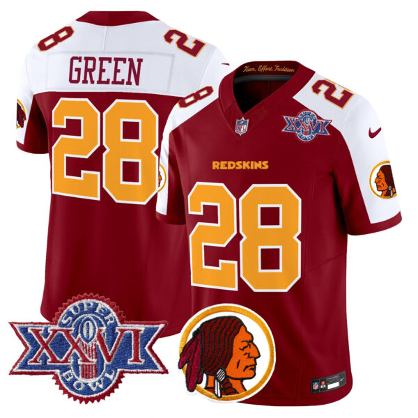 Men's Washington Redskins Throwback 1992 Super Bowl XXVI Patch Vapor Limited Jersey V2 - All Stitched - Image 38