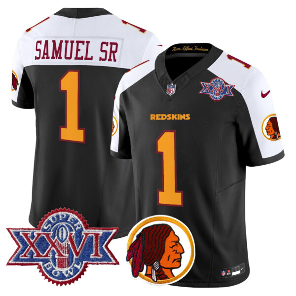Men's Washington Redskins Throwback 1992 Super Bowl XXVI Patch Vapor Limited Jersey V2 - All Stitched - Image 30