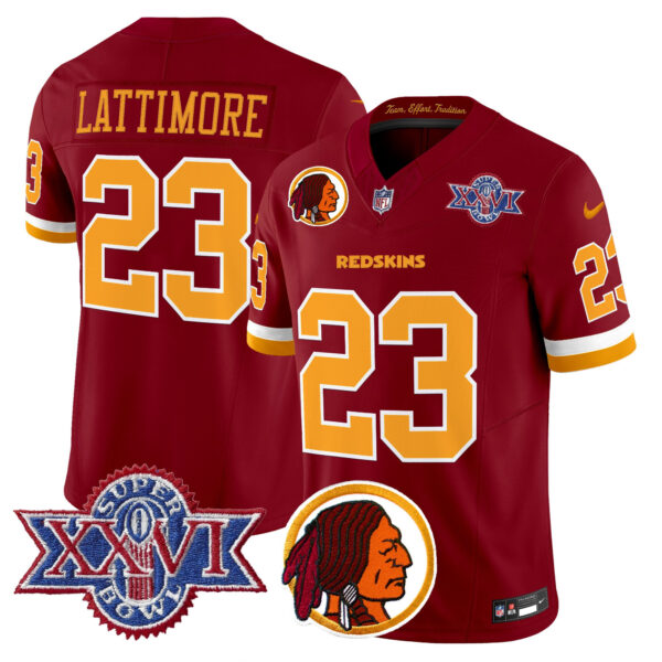 Men's Washington Redskins Throwback 1992 Super Bowl XXVI Patch Vapor Limited Jersey V2 - All Stitched - Image 19