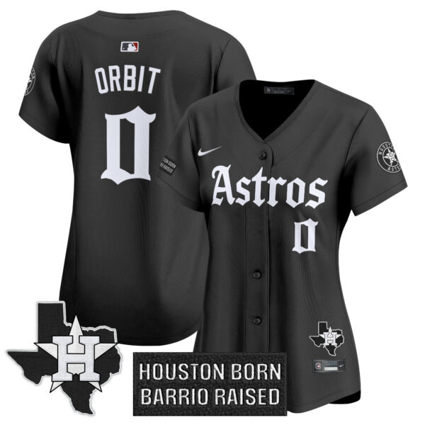 Women's Houston Astros 'Gothic Edition' Vapor Premier Limited Jersey - All Stitched - Image 6