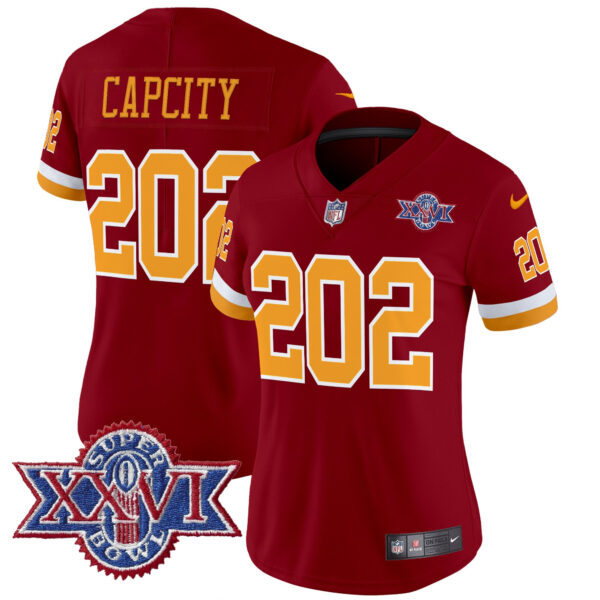 Women's Washington Redskins Throwback 1992 Super Bowl XXVI Patch Vapor Limited Jersey - All Stitched - Image 12
