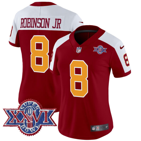 Women's Washington Redskins Throwback 1992 Super Bowl XXVI Patch Vapor Limited Jersey - All Stitched - Image 23