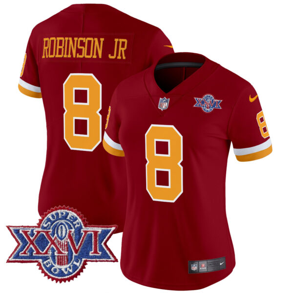Women's Washington Redskins Throwback 1992 Super Bowl XXVI Patch Vapor Limited Jersey - All Stitched - Image 13