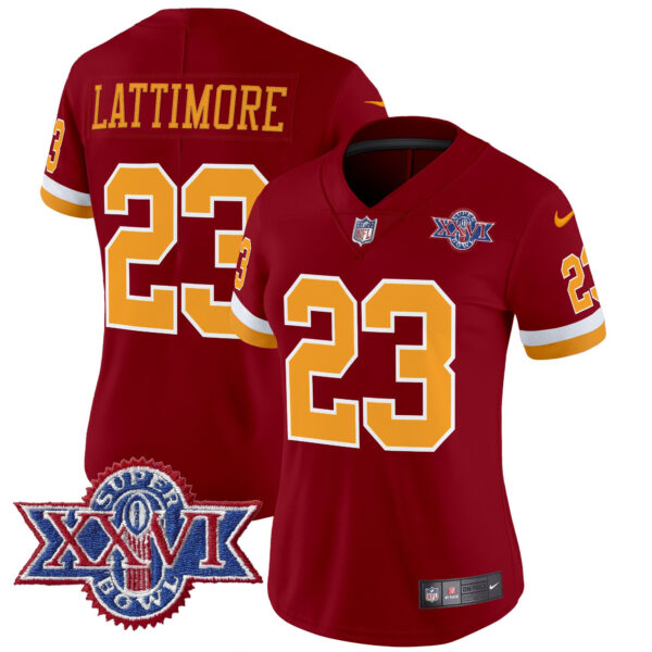 Women's Washington Redskins Throwback 1992 Super Bowl XXVI Patch Vapor Limited Jersey - All Stitched - Image 19