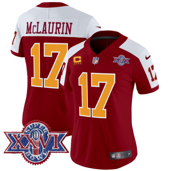 Women's Washington Redskins Throwback 1992 Super Bowl XXVI Patch Vapor Limited Jersey - All Stitched - Image 26