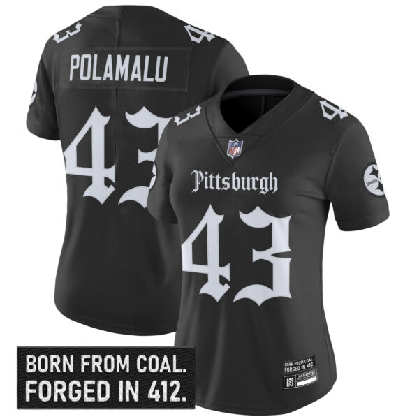 Women's Pittsburgh Steelers 'Gothic Steel City Edition' Vapor Limited Jersey - All Stitched - Image 6