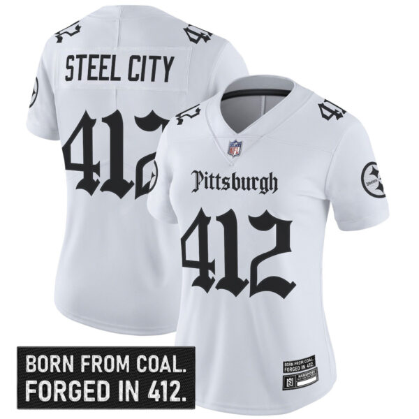 Women's Pittsburgh Steelers 'Gothic Steel City Edition' Vapor Limited Jersey - All Stitched - Image 13