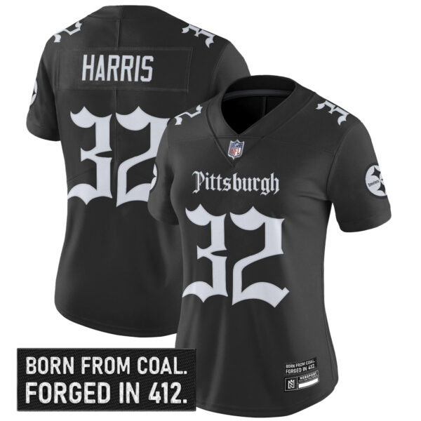 Women's Pittsburgh Steelers 'Gothic Steel City Edition' Vapor Limited Jersey - All Stitched - Image 8