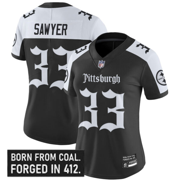 Women's Pittsburgh Steelers 'Gothic Steel City Edition' Vapor Limited Jersey - All Stitched - Image 23