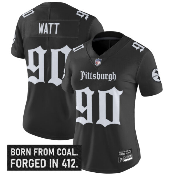 Women's Pittsburgh Steelers 'Gothic Steel City Edition' Vapor Limited Jersey - All Stitched - Image 4