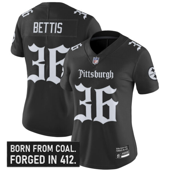 Women's Pittsburgh Steelers 'Gothic Steel City Edition' Vapor Limited Jersey - All Stitched - Image 9