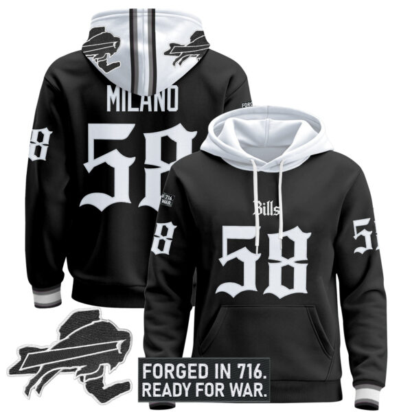 Men's Buffalo Bills 'Gothic Cold Front Edition' Pullover Hoodie - All Stitched - Image 5