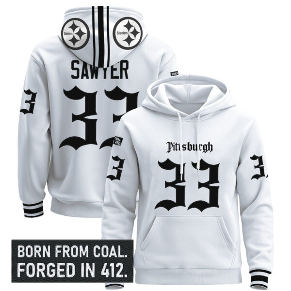 Men's Pittsburgh Steelers 'Gothic Steel City Edition' Pullover Hoodie - All Stitched - Image 11