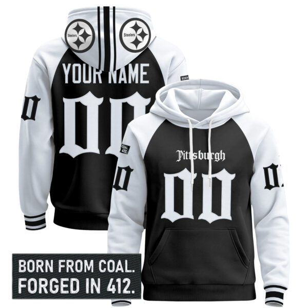 Pittsburgh Steelers 'Gothic Steel City Edition' Custom Pullover Hoodie - All Stitched - Image 3