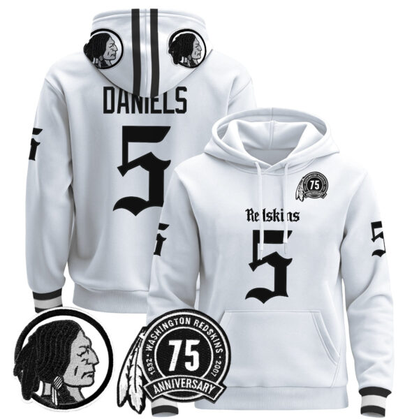 Men's Washington Redskins 'Gothic Capital Edition' Pullover Hoodie - All Stitched - Image 11