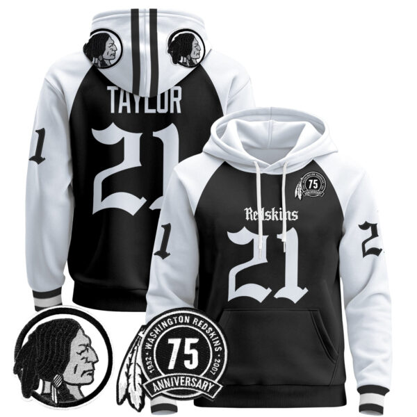 Men's Washington Redskins 'Gothic Capital Edition' Pullover Hoodie - All Stitched - Image 25