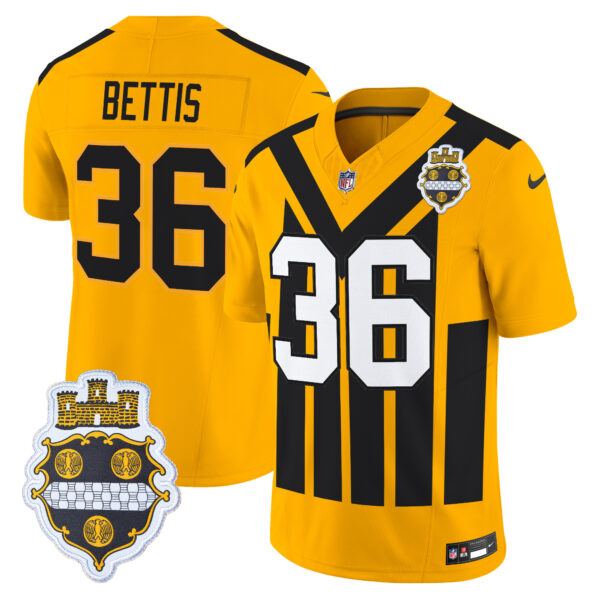 Men's Pittsburgh Steelers 1933 Patch Throwback Vapor Limited Jersey - All Stitched - Image 9