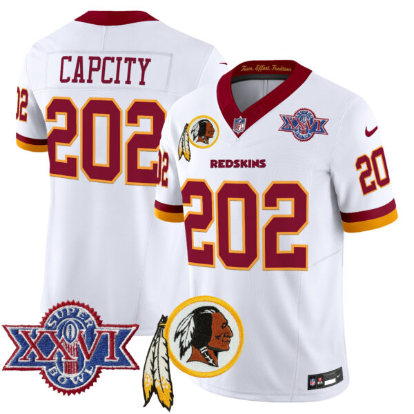 Men's Washington Redskins Throwback 1992 Super Bowl XXVI Patch Vapor Limited Jersey V3 - All Stitched - Image 2