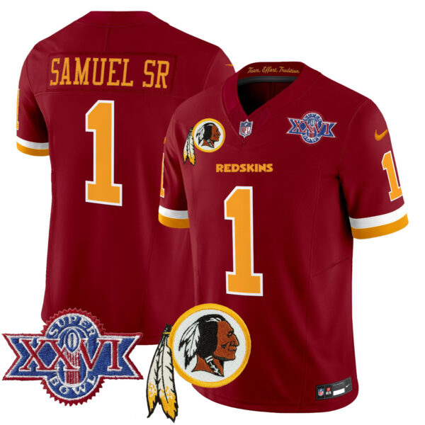 Men's Washington Redskins Throwback 1992 Super Bowl XXVI Patch Vapor Limited Jersey V3 - All Stitched - Image 20