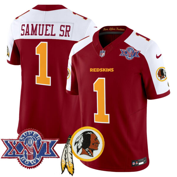 Men's Washington Redskins Throwback 1992 Super Bowl XXVI Patch Vapor Limited Jersey V3 - All Stitched - Image 40