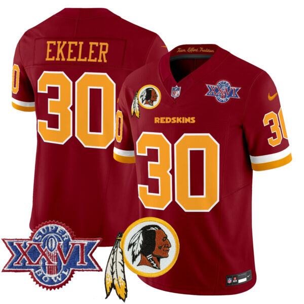 Men's Washington Redskins Throwback 1992 Super Bowl XXVI Patch Vapor Limited Jersey V3 - All Stitched - Image 14