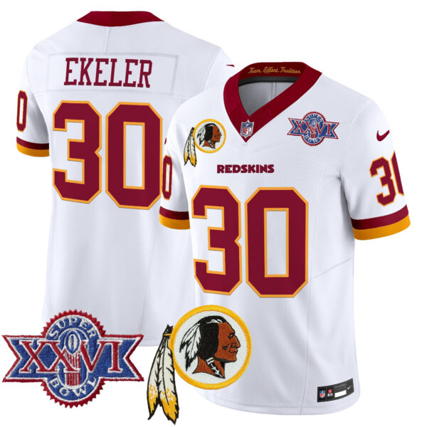 Men's Washington Redskins Throwback 1992 Super Bowl XXVI Patch Vapor Limited Jersey V3 - All Stitched - Image 4