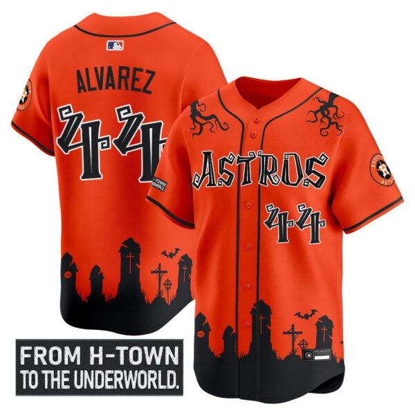 Men's Houston Astros 'Halloween Shadows Edition' Vapor Premier Limited Jersey - Stitched - Image 13