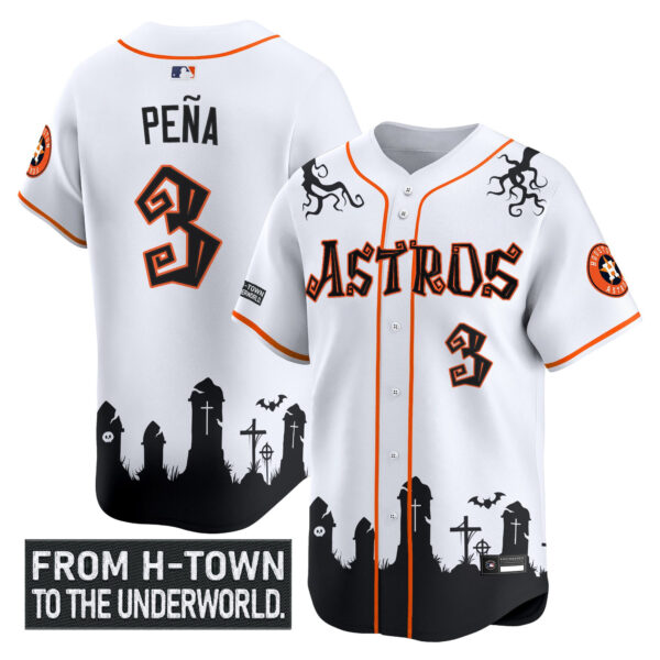 Men's Houston Astros 'Halloween Shadows Edition' Vapor Premier Limited Jersey - Stitched - Image 22