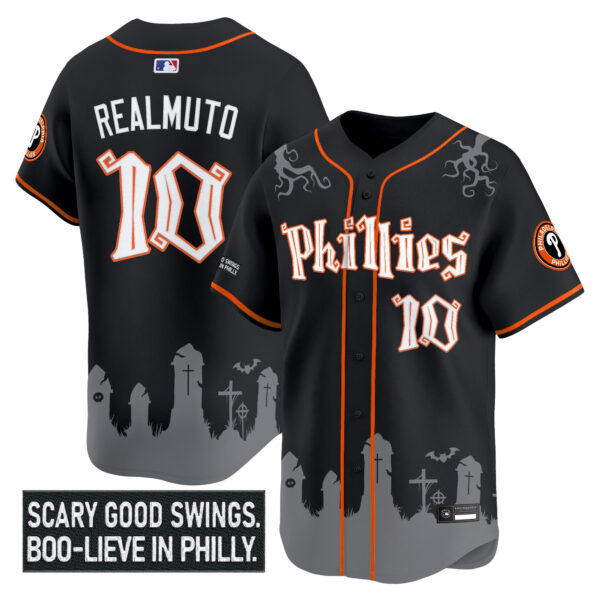 Men's Philadelphia Phillies 'Halloween Spooky Edition' Premier Limited Jersey - Stitched - Image 7